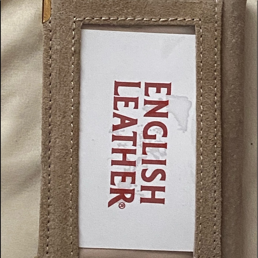 ✅2/$20✅ New Genuine Tan English Suede zip up wallet! (Unisex)